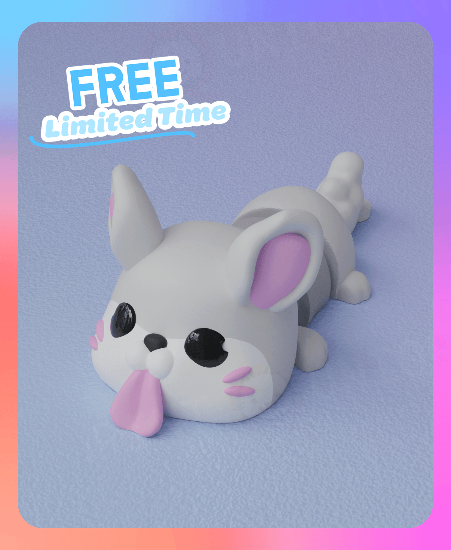 Flexi Chinchilla Keychain (Single Color) 3d model