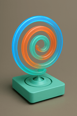 Abstract Neon Spiral Sculpture 3d model