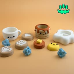 Breakfast Fidget Clicker Keychain Bundle 3d model