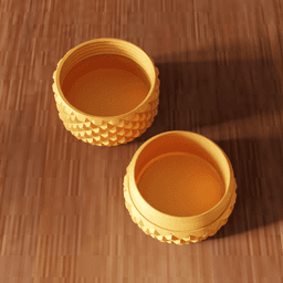 Geometric Knurled Box with Threaded Lid 3d model