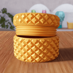 Geometric Knurled Box with Threaded Lid 3d model