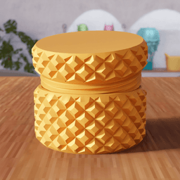 Geometric Knurled Box with Threaded Lid 3d model