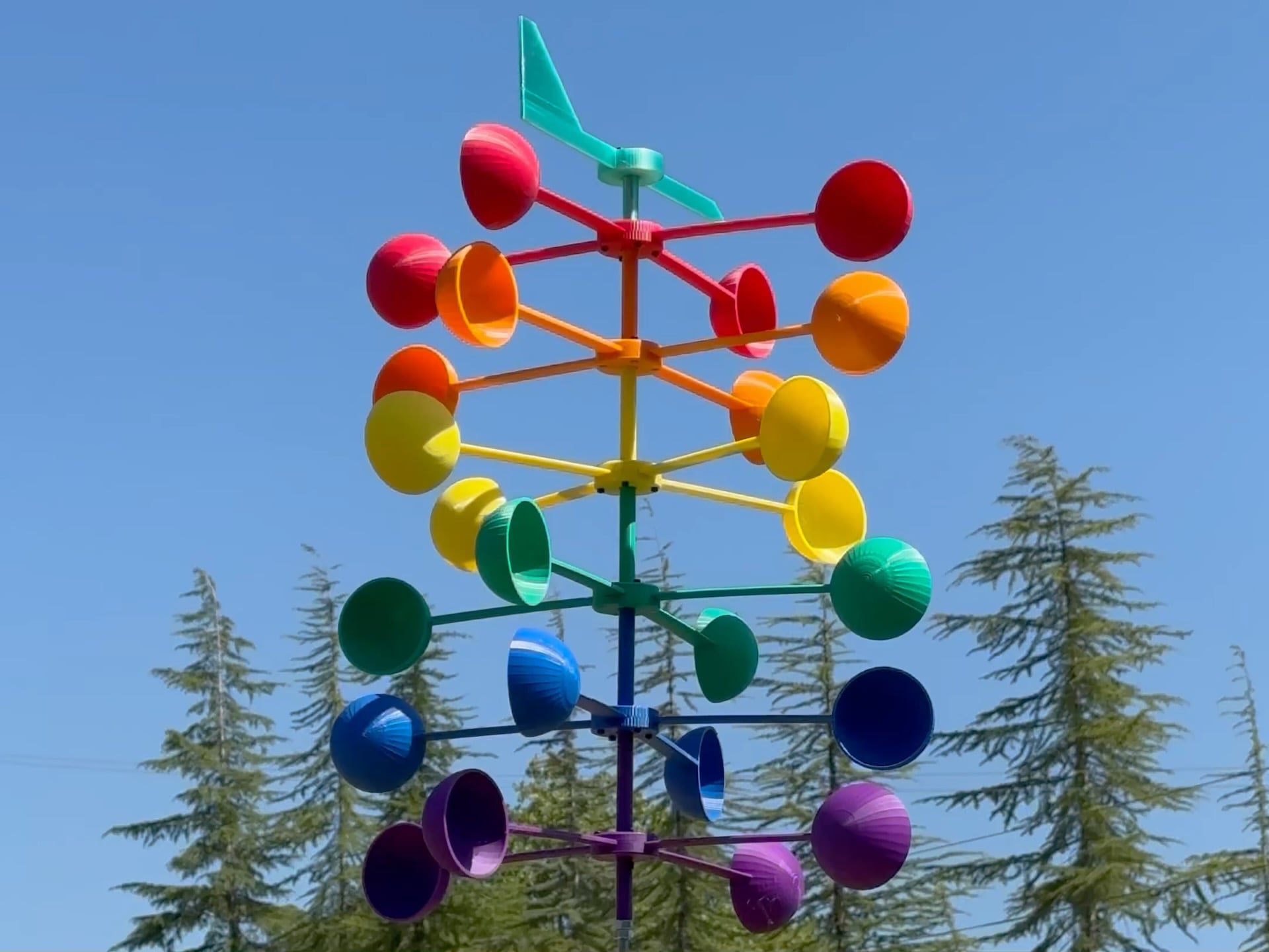 Modular Rainbow Wind Spinner (large) 3d model