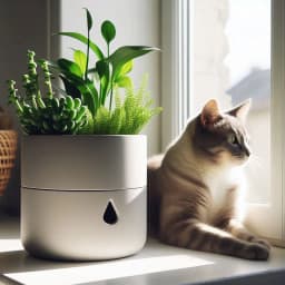 Round Self Watering Design Planter "Dropster" 3d model