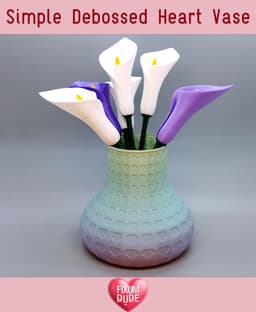 Simple Debossed Heart Vase 3d model