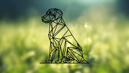 Geometric Dog Wallart 3d model