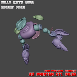 Hello Kitty Juno Cosplay Rocket Backpack Overwatch 3d model