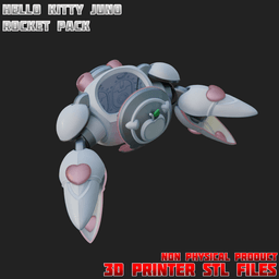 Hello Kitty Juno Cosplay Rocket Backpack Overwatch 3d model