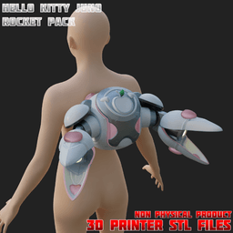 Hello Kitty Juno Cosplay Rocket Backpack Overwatch 3d model