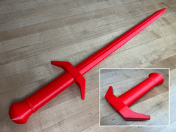 Broadsword v2 - Hilt 1 - Print-in-Place 3d model