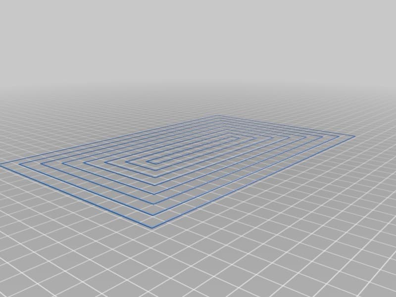 Concentric Rectangle Bed Level - Replicator Dual / FlashForge Creator Pro / PowerSpec Pro 3D / 225mm x 145mm bed 3d model