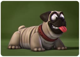 Happy Dogs Pug 3d model