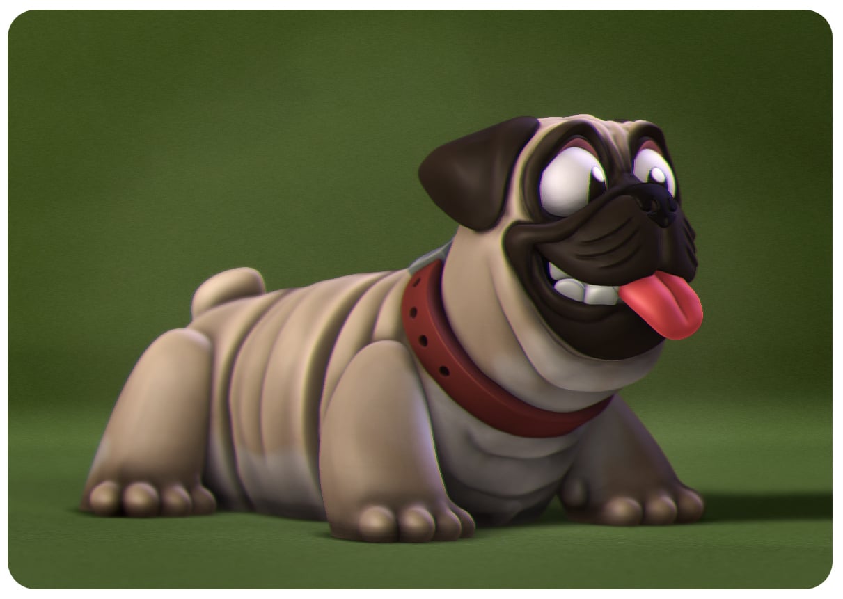 Happy Dogs Pug 3d model