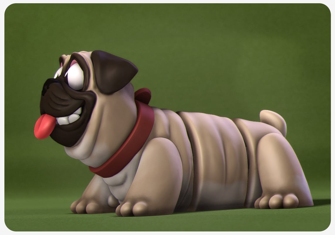 Happy Dogs Pug 3d model
