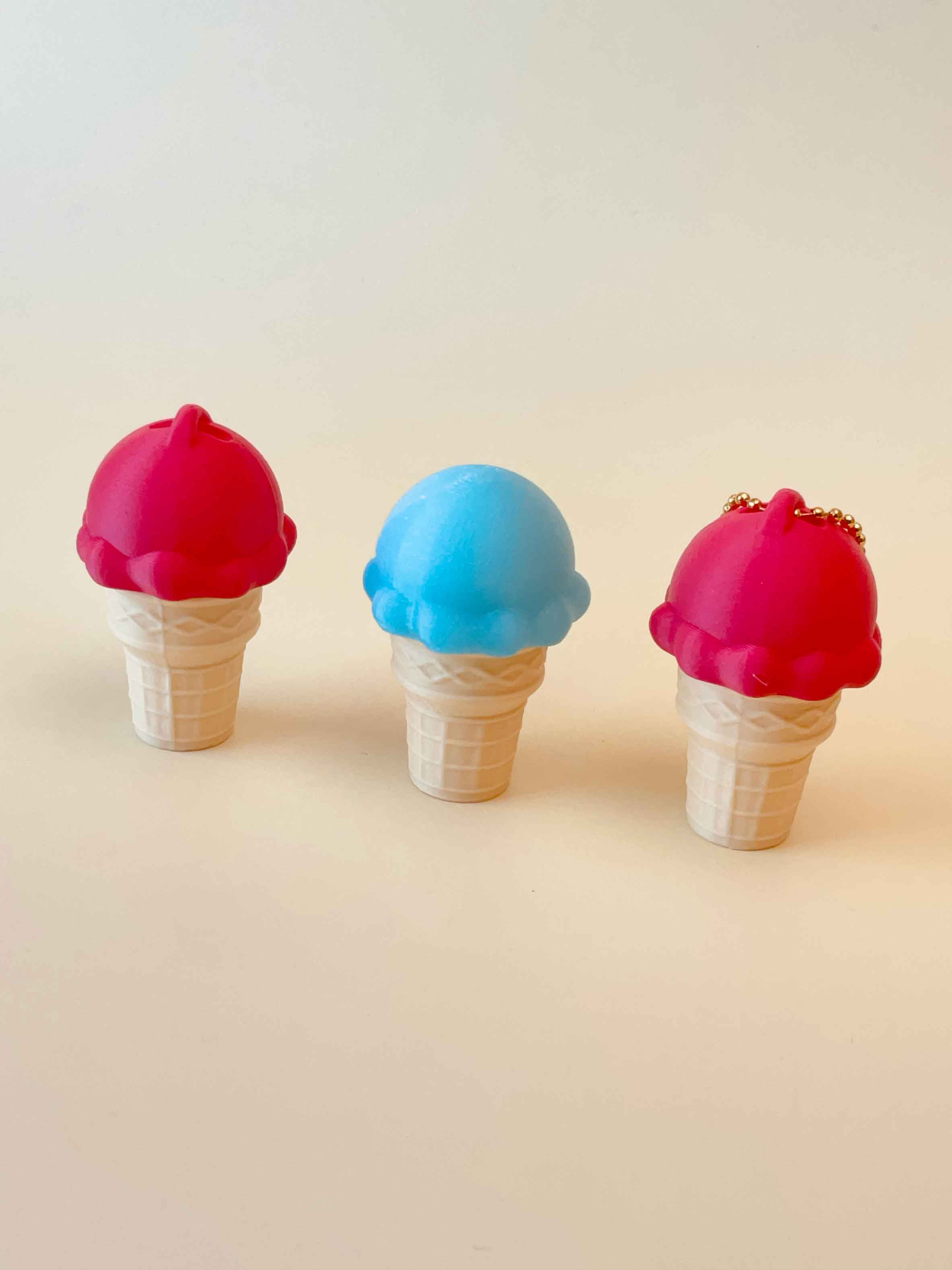 Ice Cream Cone Clicker Keychain Fidget Toy Bundle 3d model