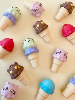 Ice Cream Cone Clicker Keychain Fidget Toy Bundle 3d model