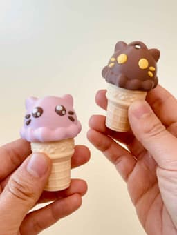 Ice Cream Cone Clicker Keychain Fidget Toy Bundle 3d model