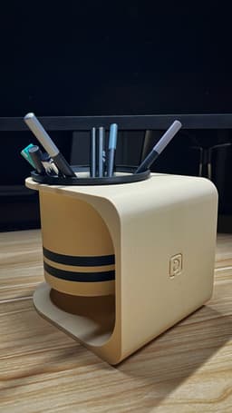 Minimalist Floating Pen Holder - I tried the print with Wood PLA - 3d model
