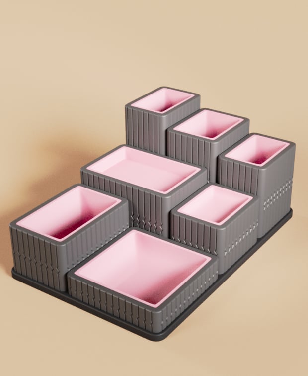 Desk Organizer 6X9 Vertigo Pulse 3d model