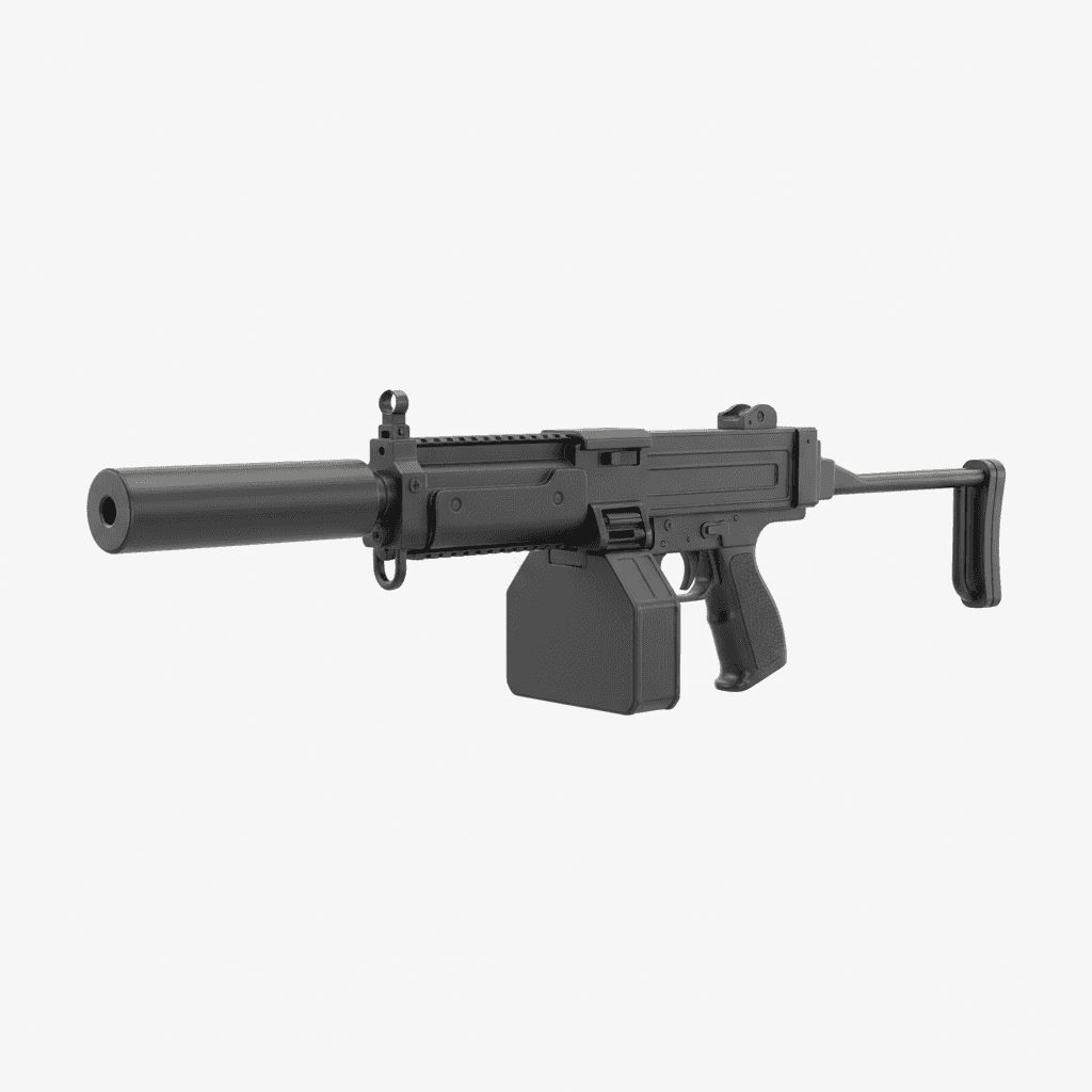 Gun Ingram M10 Tactical Submachine Gun 3d model