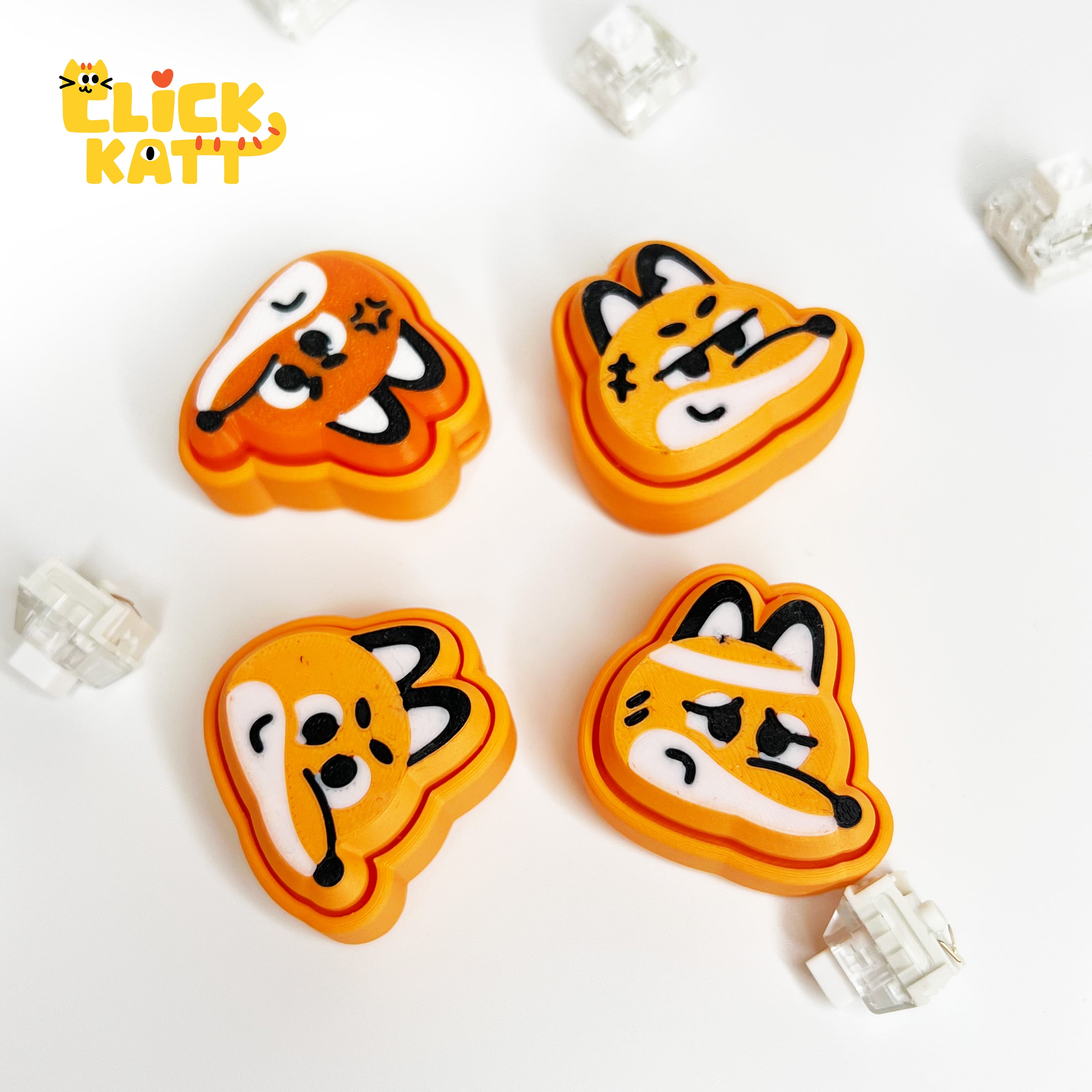 Fox - Clicker Fidget Toy Keychain 3d model