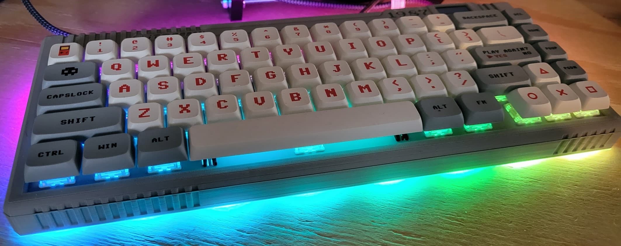 The1987Lite - A Handwired 65% revision of The1987 TKL with OLED and RGB! 3d model
