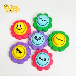 Emoji Flowers - Clicker Fidget Toy Keychain 3d model
