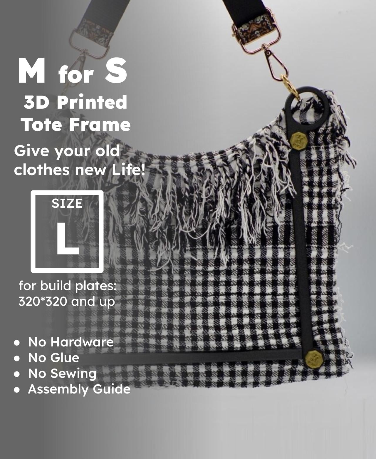 M for S Tote Bag Frame – Size L 3d model