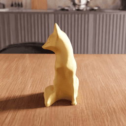 Low Poly Sitting Fox Sculpture 3d model