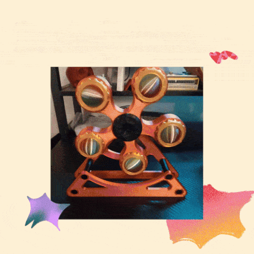 Desk Fidget Spinner with Orb Assembly & Dual-Mode Stand 3d model