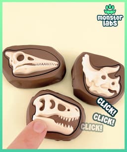 Dino Fossil Fidget Clicker Keychain Bundle 3d model