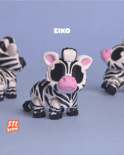 Cute articulated Zebra - Ziko 3d model