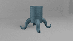 Naval Drum with Tentacle Beer Can Holder 3d model