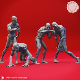 Ghoul Mob - Tabletop Miniatures (Pre-Supported) 3d model