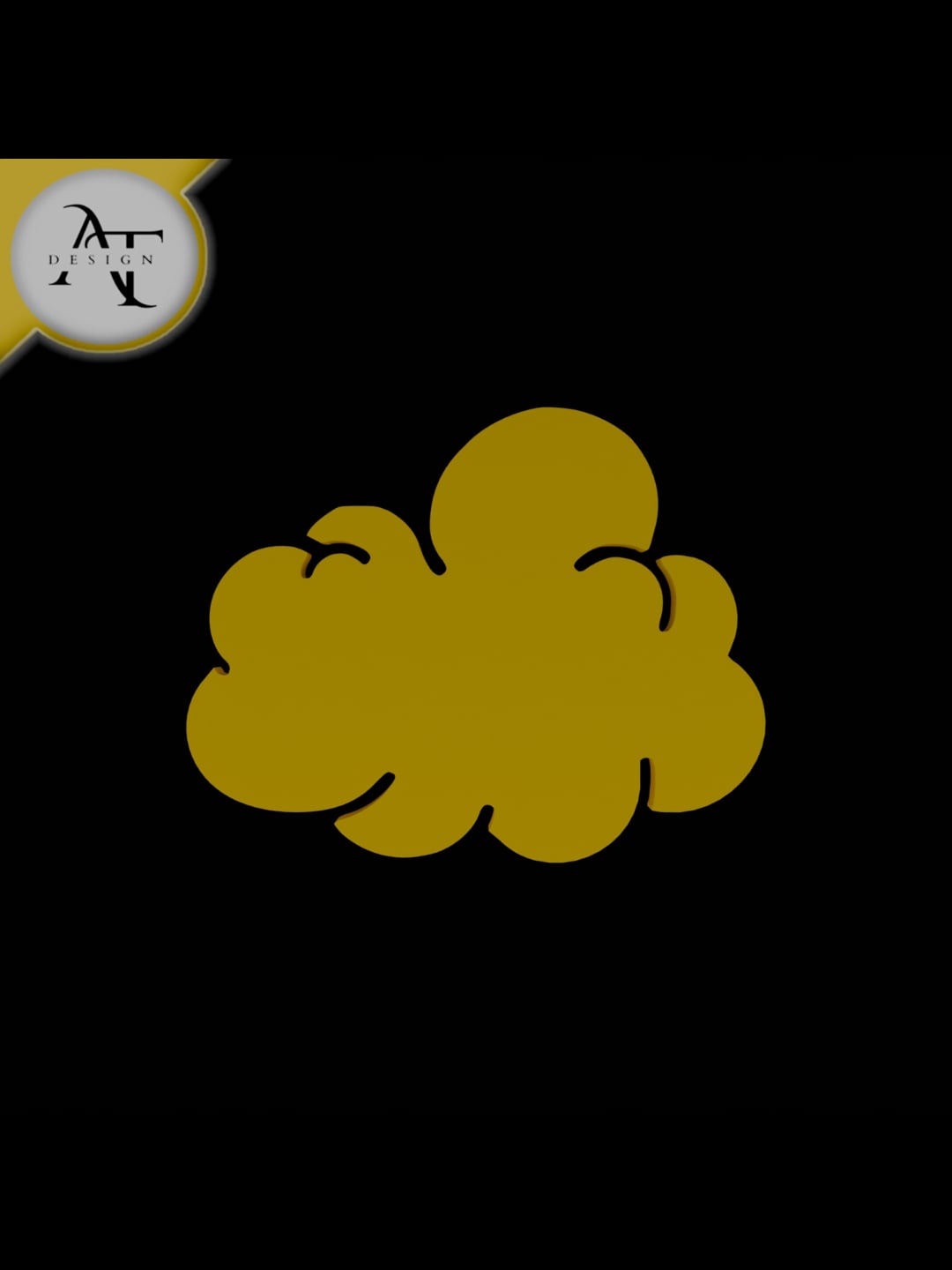 Simple Cloud Symbol - 2D Art 3d model