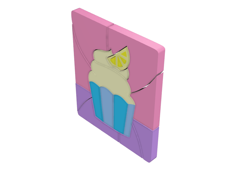 Print-By-Color Cupcake 3d model