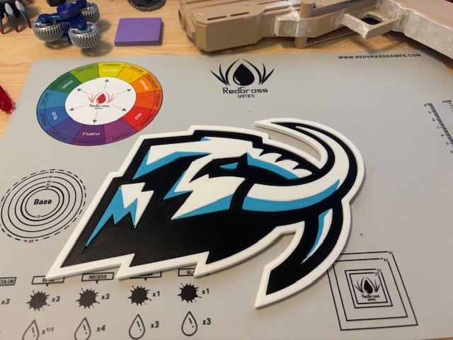 I love this so much!!! Thank you for the file. This is the one I made for my 8-year-old Grandson. I'm making one for myself right now. I did shrink the design to 90% to fit my plate, it still came out great!