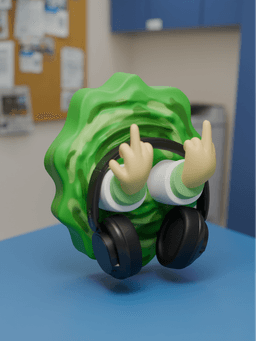 Rick and Morty Headphone Holder 3d model