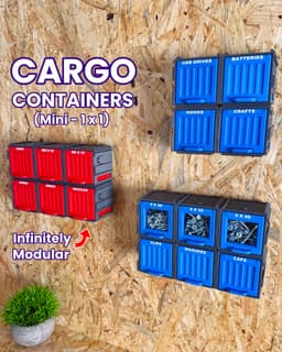 Cargo Containers - 1x1 (Mini Modular Storage) 3d model