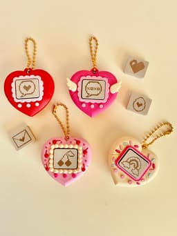 Valentines Heart Clicker Keychain Fidget Toy V-Pet Bundle 3d model