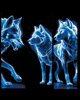 Electric Wolves Set of 3 Bookmarks 3d model