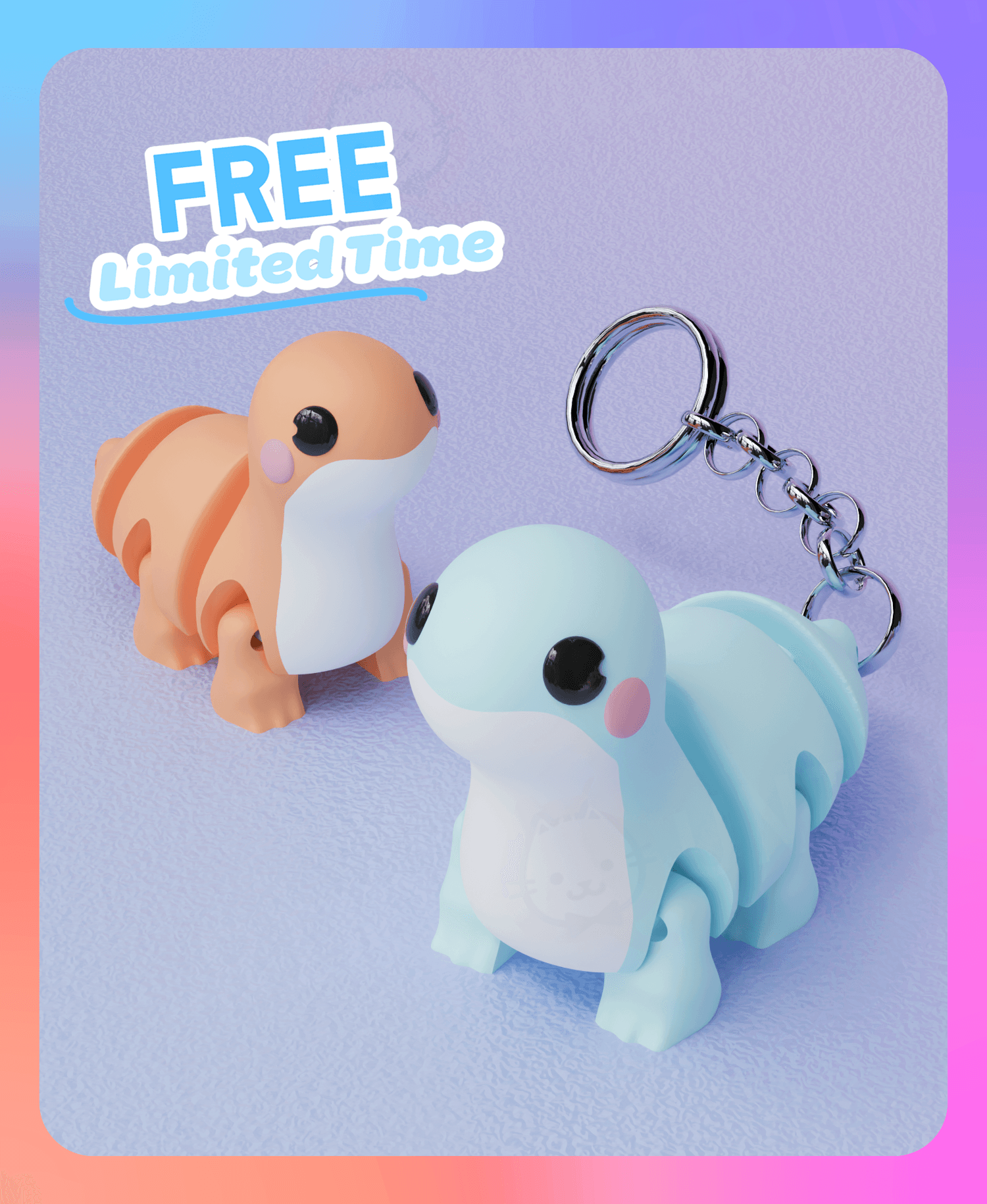 Flexi Brachiosaurus Dinosaur Keychain (Single Color) 3d model