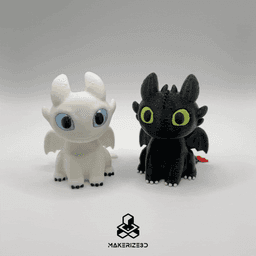 Toothless and Light Fury 3d model