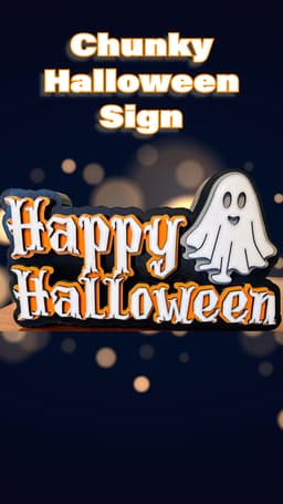 Happy Halloween Ghost Sign 3d model