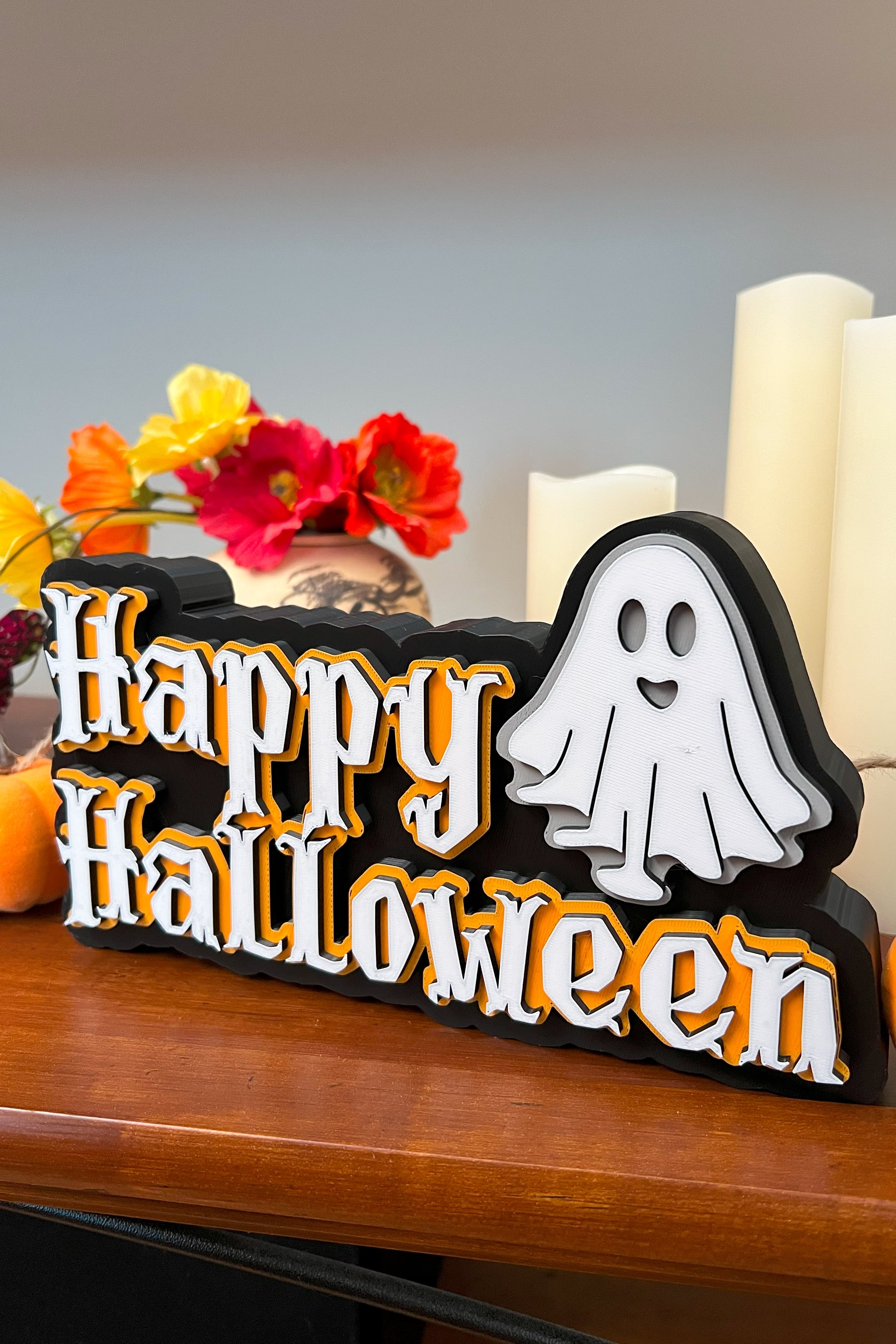 Happy Halloween Ghost Sign 3d model