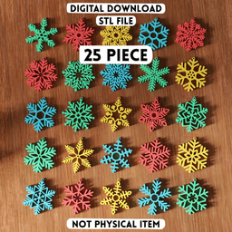 25 Pcs Snowflake Tree Ornament Bundle 3d model
