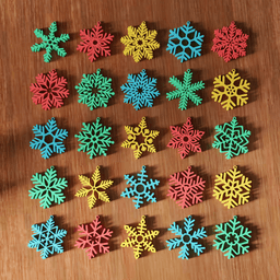 25 Pcs Snowflake Tree Ornament Bundle 3d model