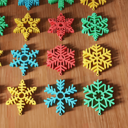 25 Pcs Snowflake Tree Ornament Bundle 3d model