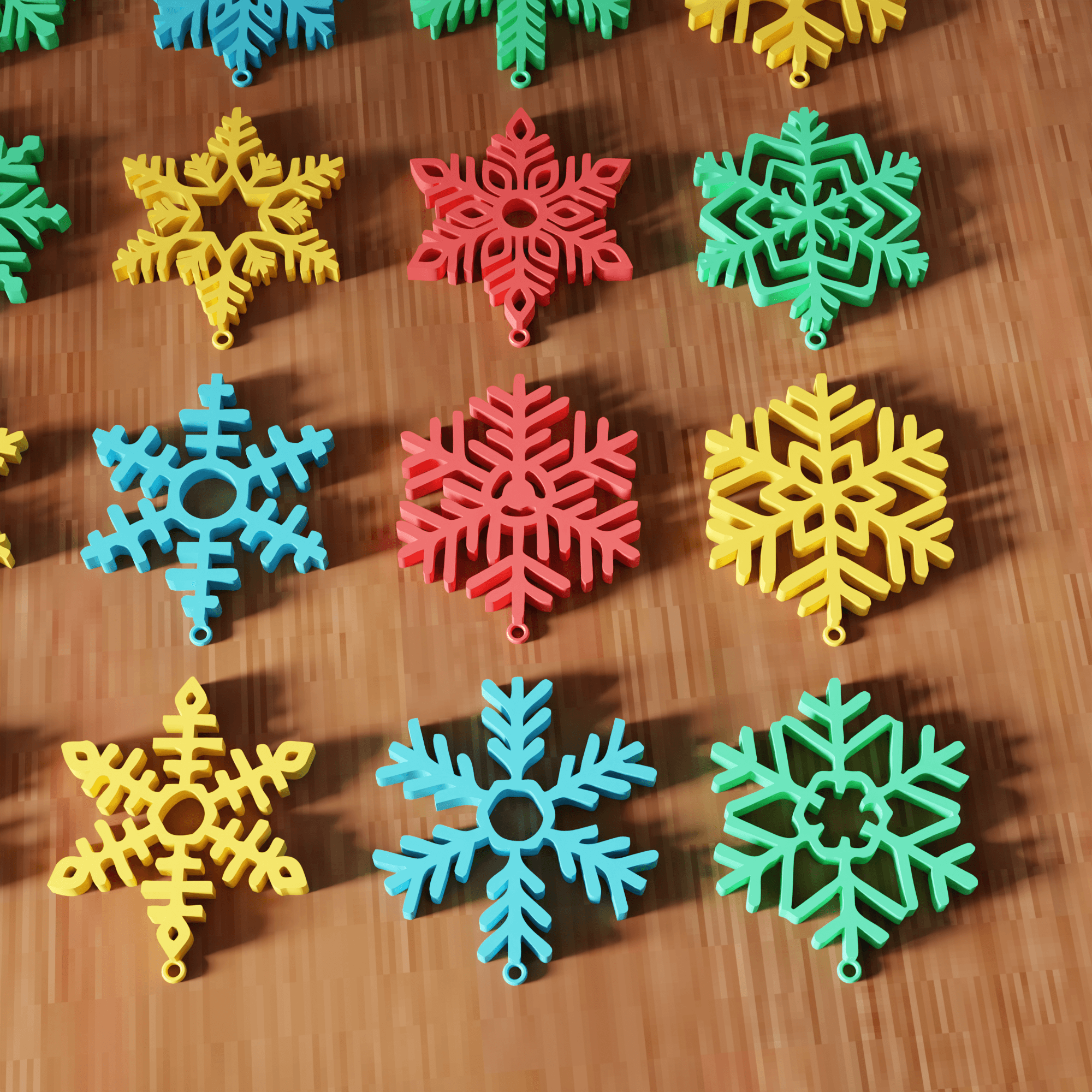 25 Pcs Snowflake Tree Ornament Bundle 3d model
