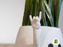 Happy Sitting Pot Horns Hand 3d model